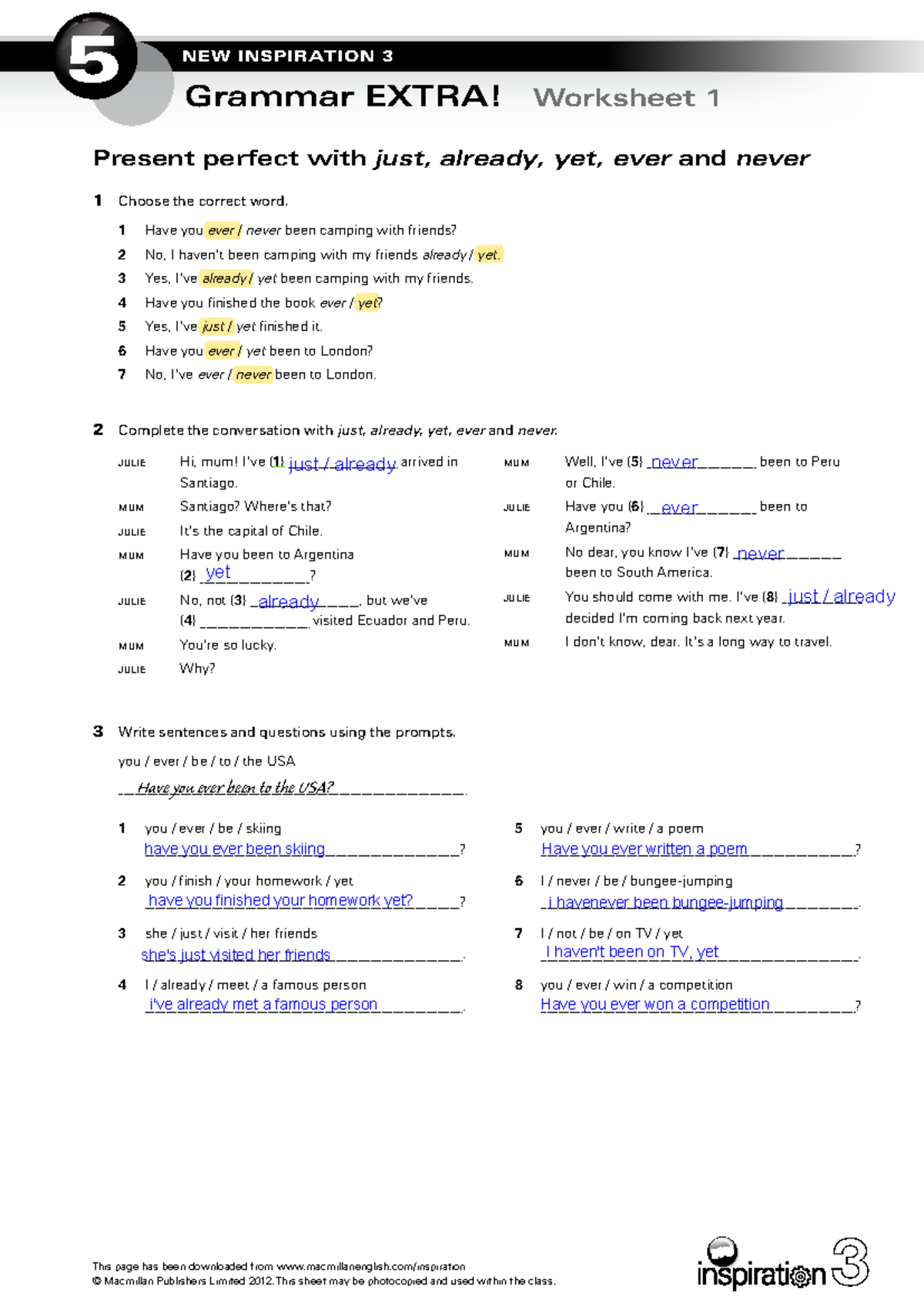 Grammar Extra NI 3 Unit 5 Present perfect with just already yet ever and never This Page Has Been Studocu Grammar Extra NI 3 Unit 5 Present perfect with just already yet ever and never This Page Has Been Studocu