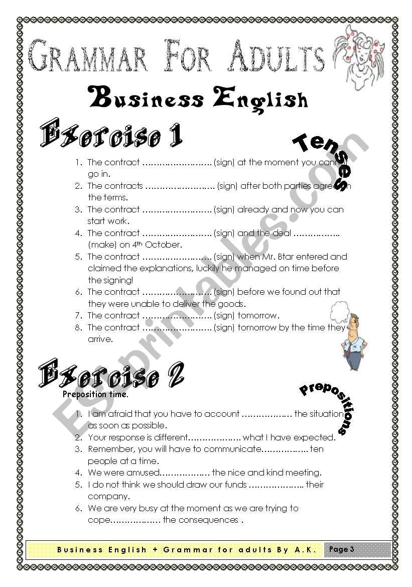 Grammar For Adults Business English ESL Worksheet By Allakoalla Grammar For Adults Business English ESL Worksheet By Allakoalla