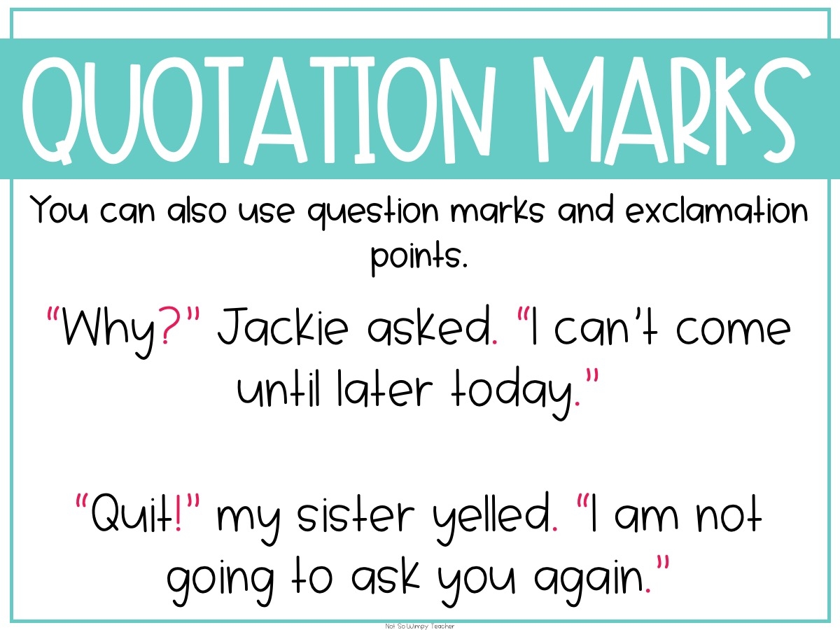 4th Grade Grammar Quotation Marks Worksheets