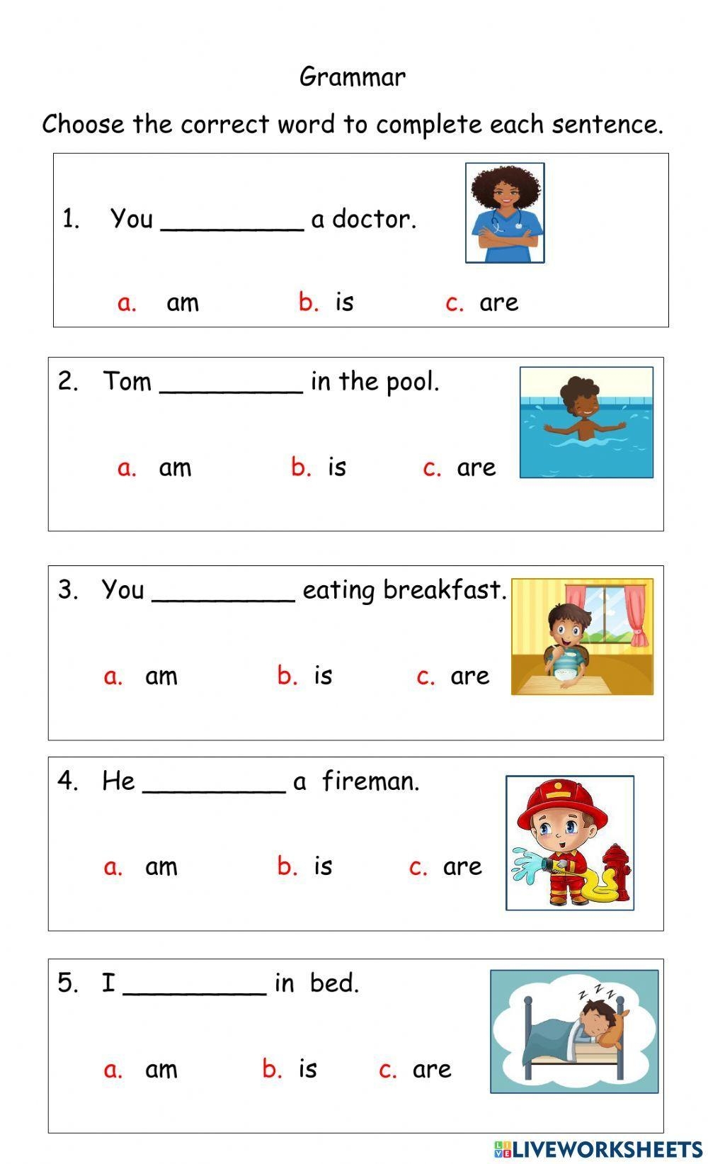 Grammar Free Interactive Worksheets 1689716
