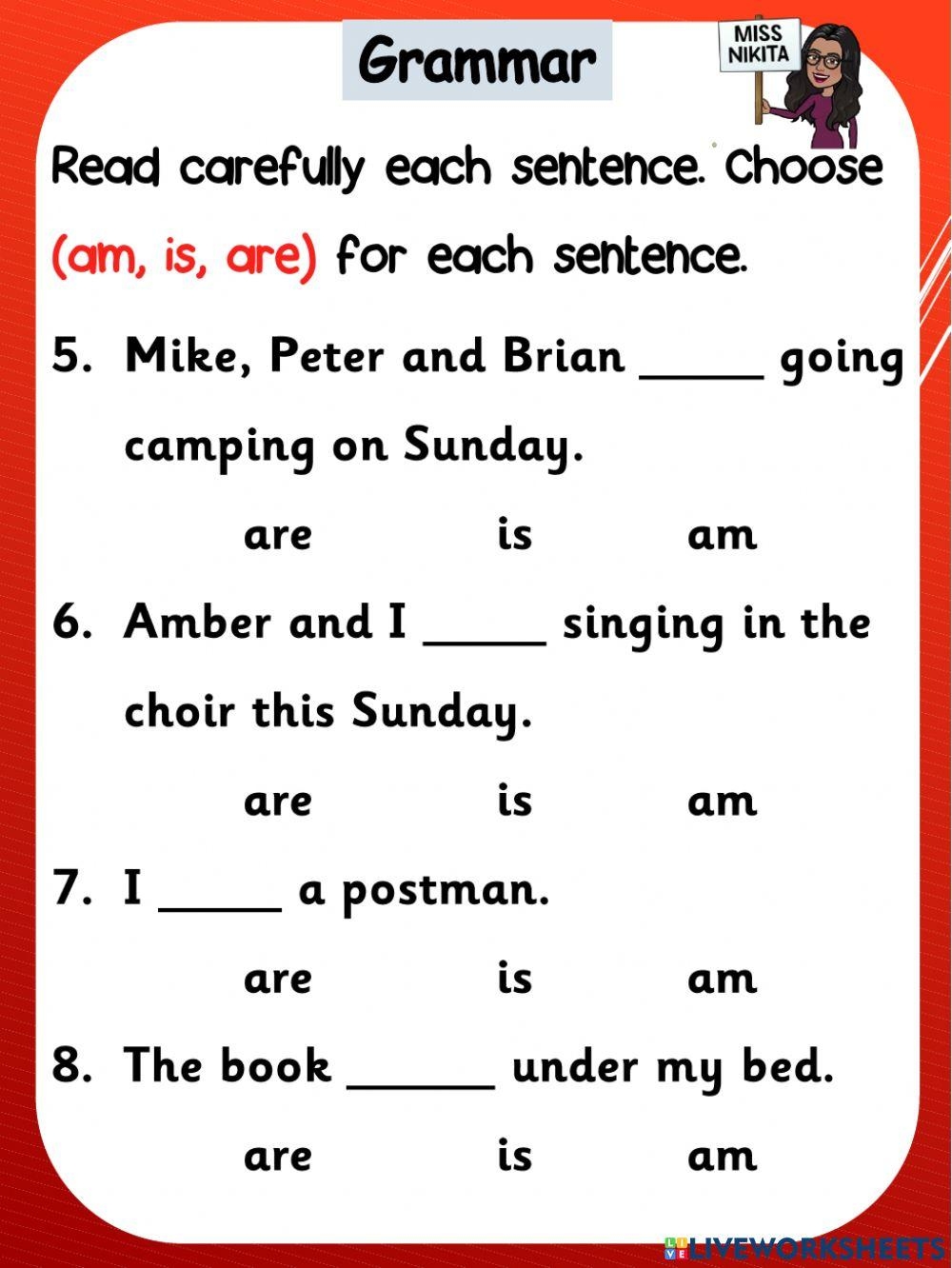 Grammar Is am Free Interactive Worksheets 1765023 Grammar Is am Free Interactive Worksheets 1765023