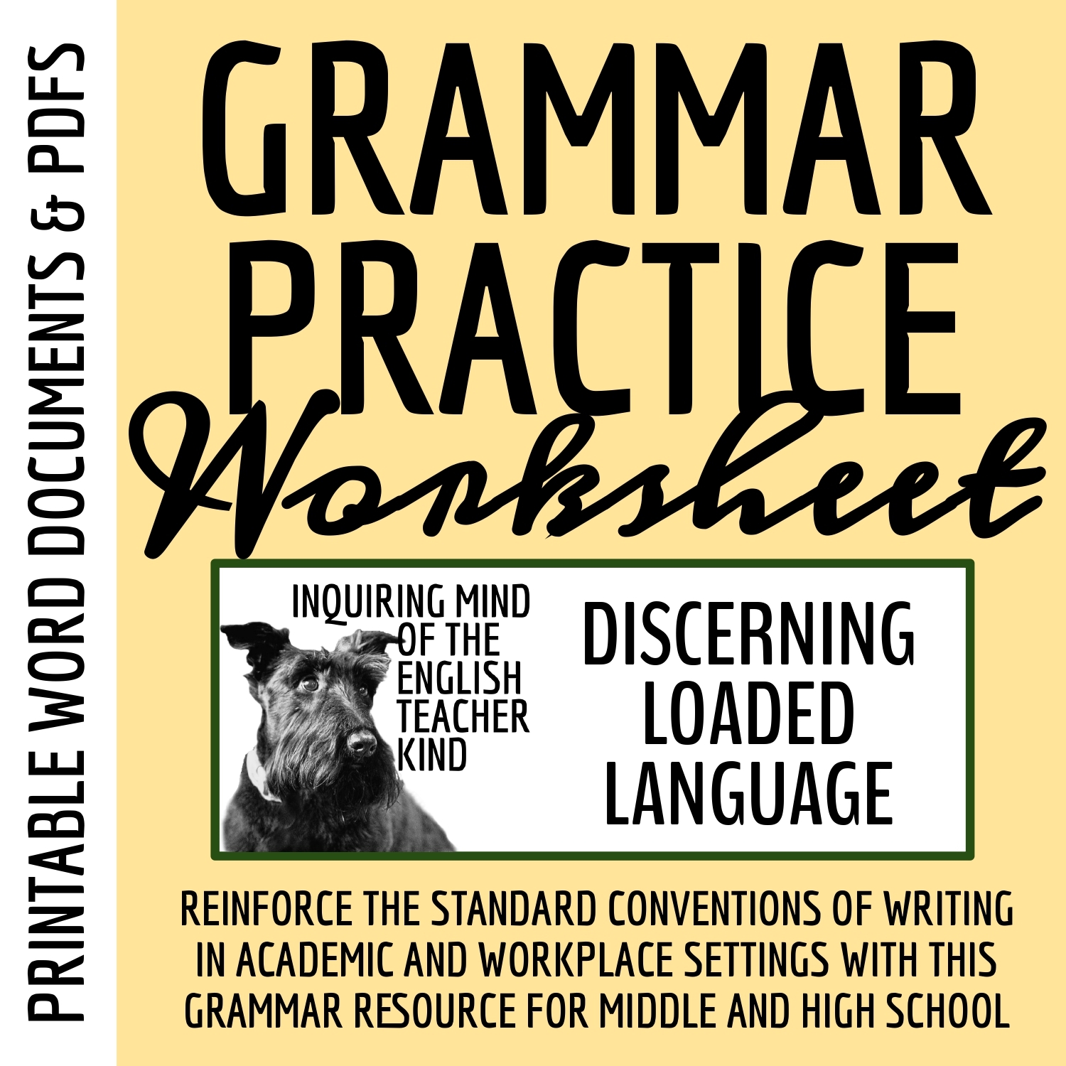 Grammar Worksheet Middle School