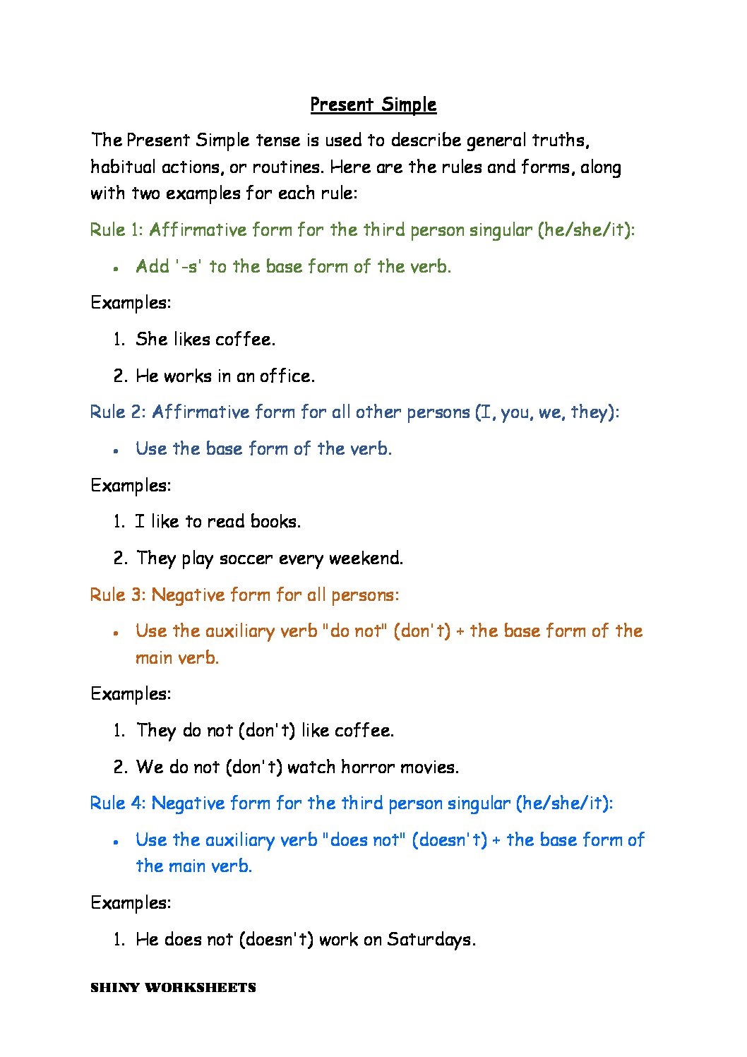 Basic Rules Of Grammar Worksheet