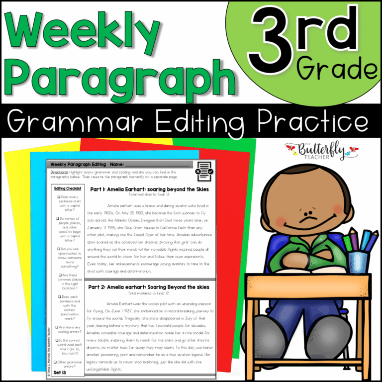 Grammar Revising And Editing Practice Activities Fun Worksheets For 3rd Grade