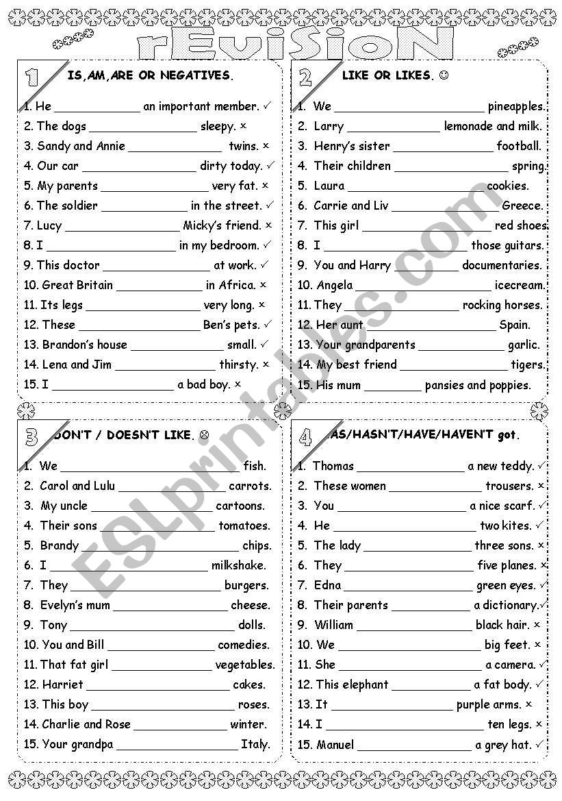 Grammar Revision Year 2 ESL Worksheet By Sictireala8 Grammar Revision Year 2 ESL Worksheet By Sictireala8