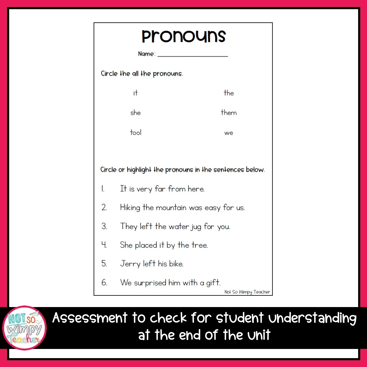 Grammar Second Grade Activities Pronouns Not So Wimpy Teacher