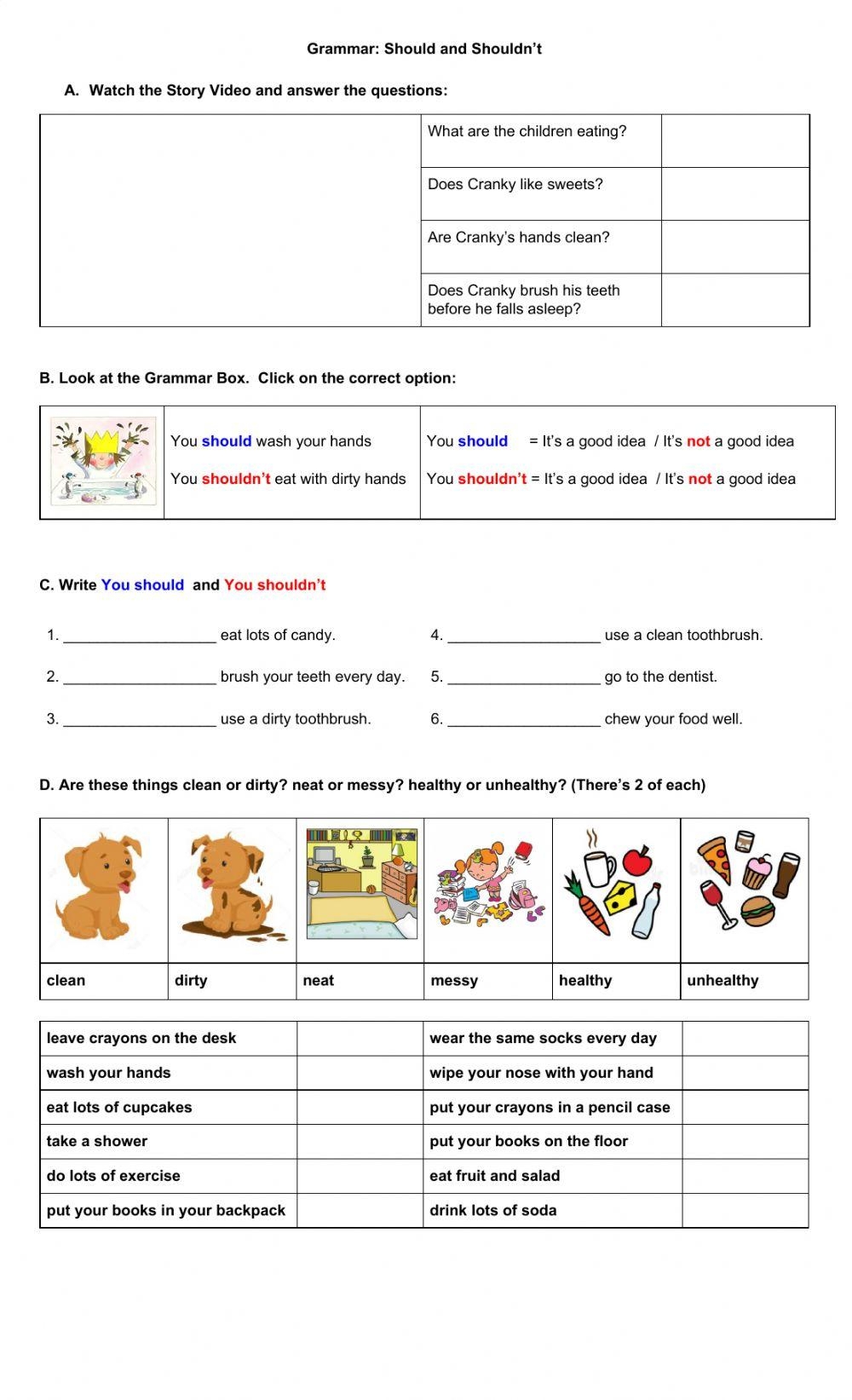 Grammar Should Free Interactive Worksheets 363514