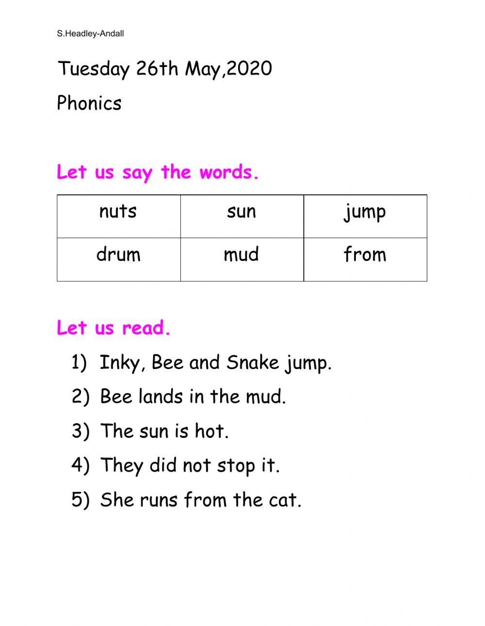 Phonics Grammar Worksheets Phonics Grammar Worksheets