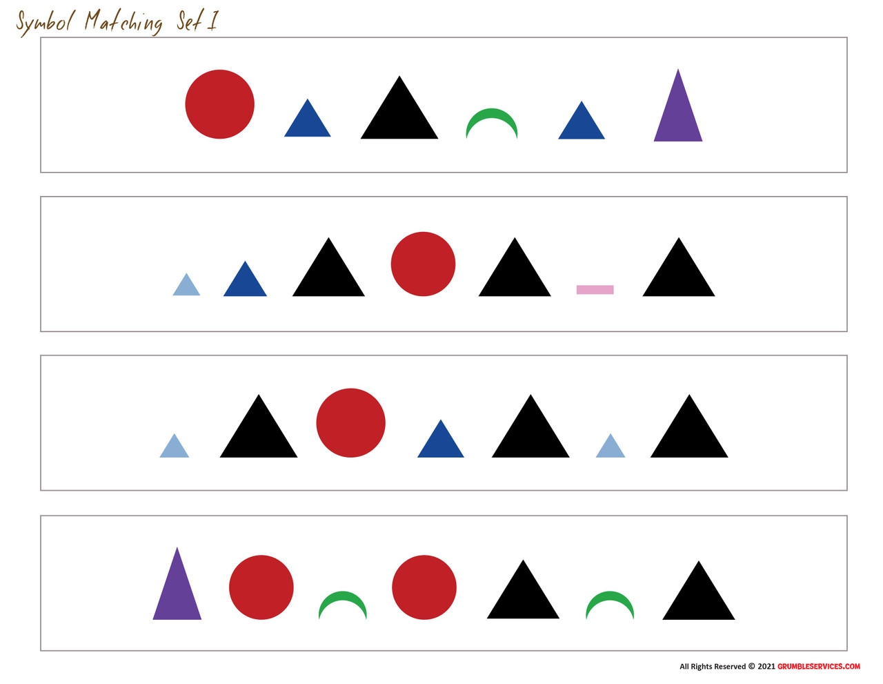 Grammar Symbol Matching Cards Set Of 24 Elementary Montessori 