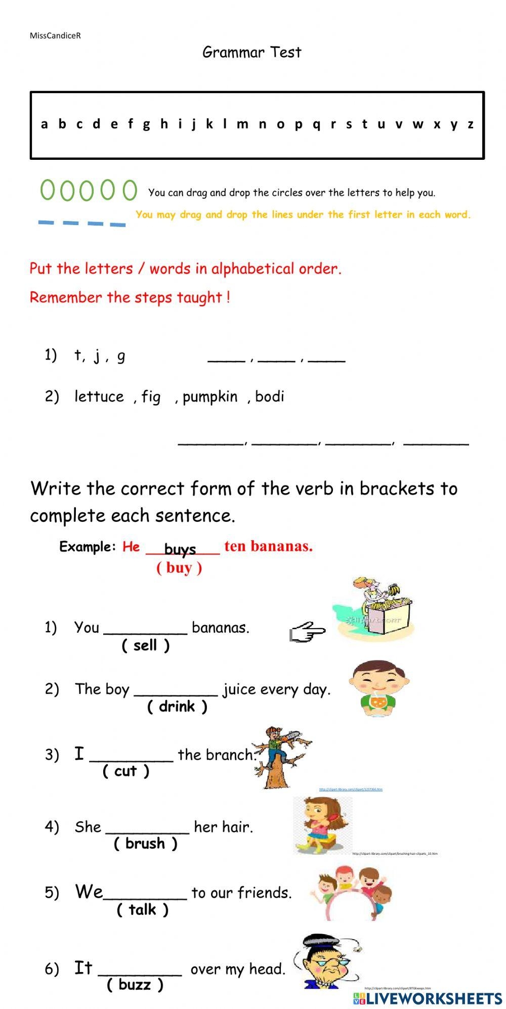 Grammar Test Ab Free Interactive Worksheets 5065416