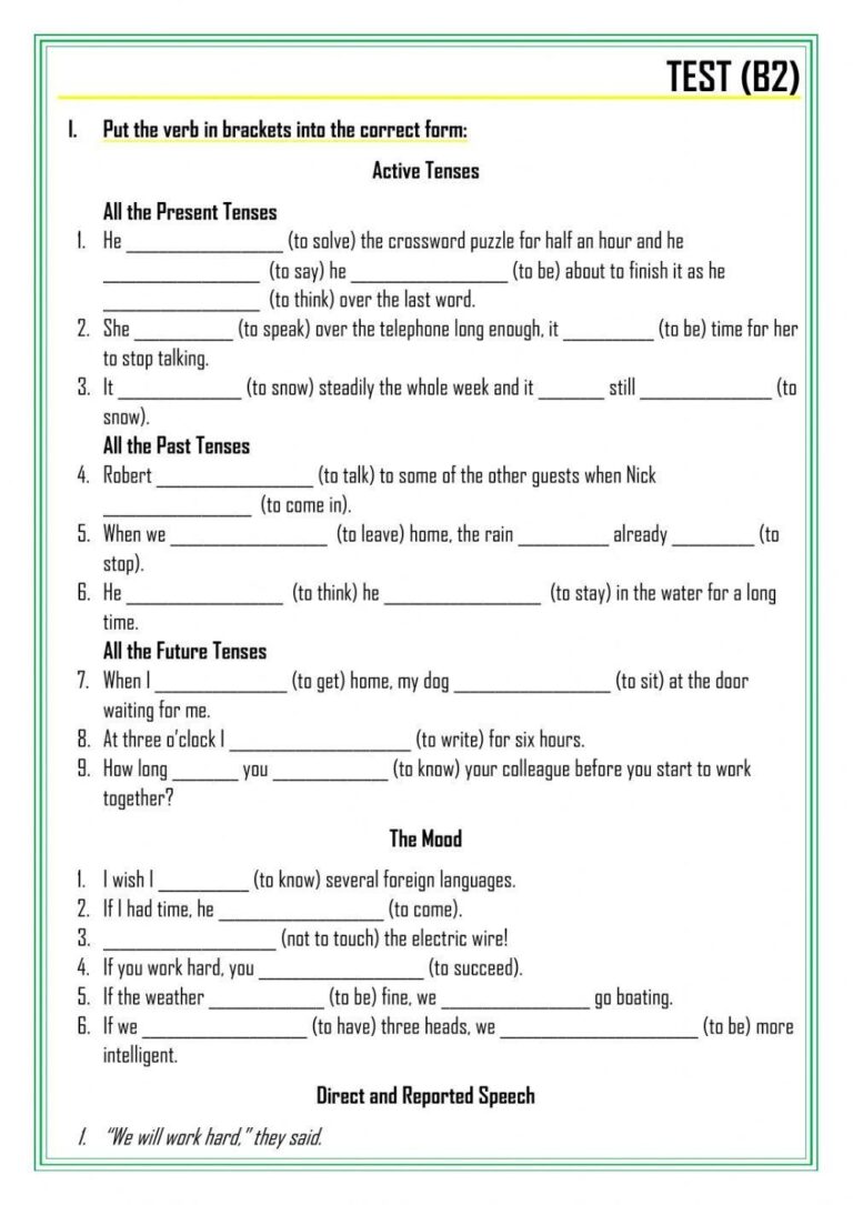Grammar Test Fo Free Interactive Worksheets 341039