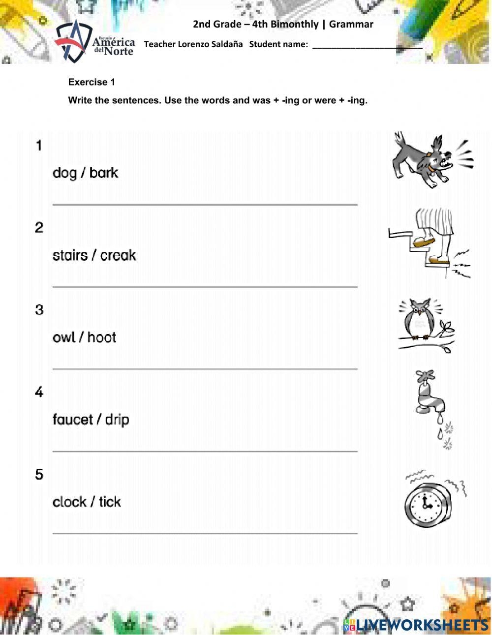 2nd Grade Grammar Test Worksheet