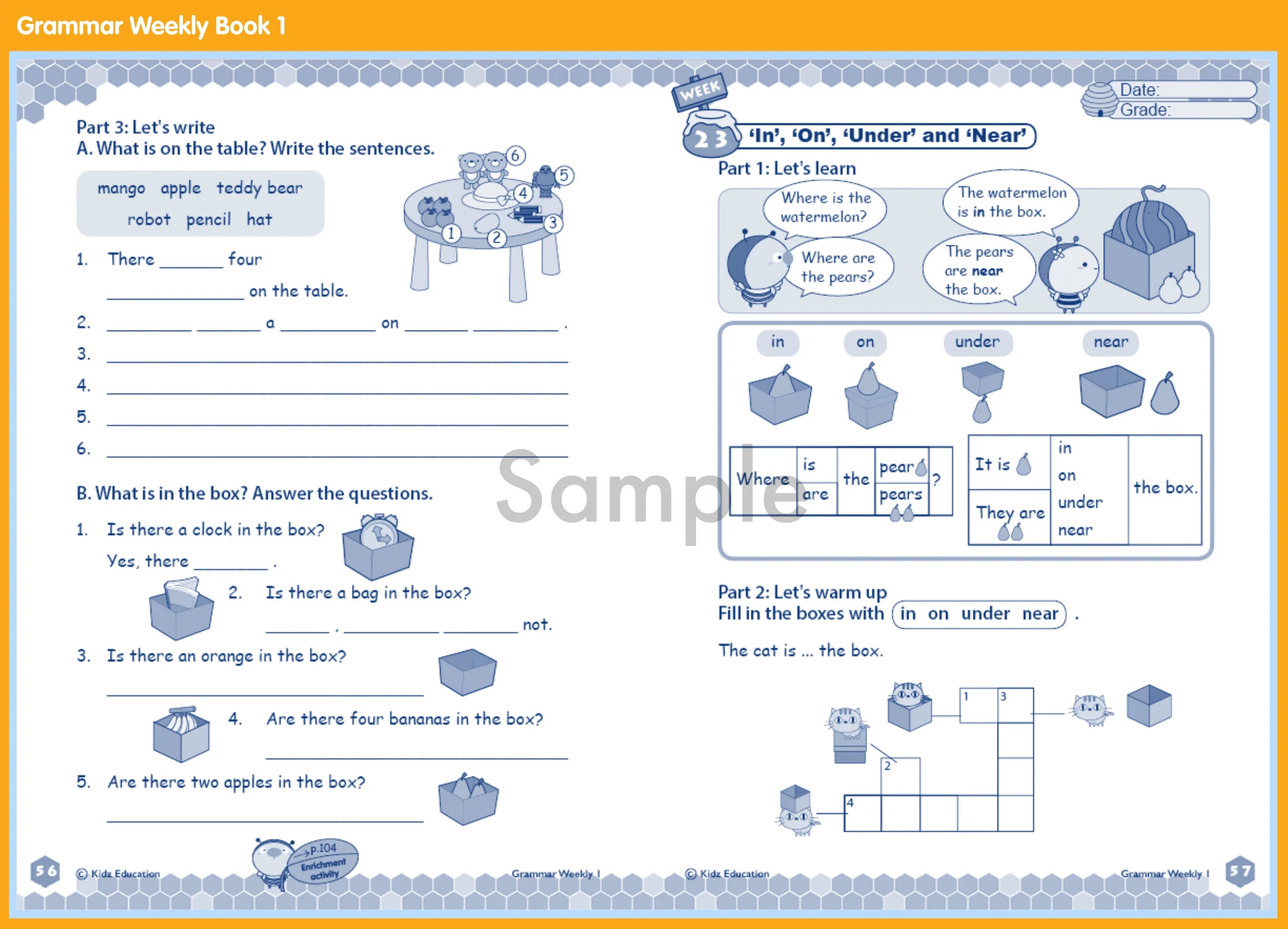 Weekly Grammar Worksheet Weekly Grammar Worksheet