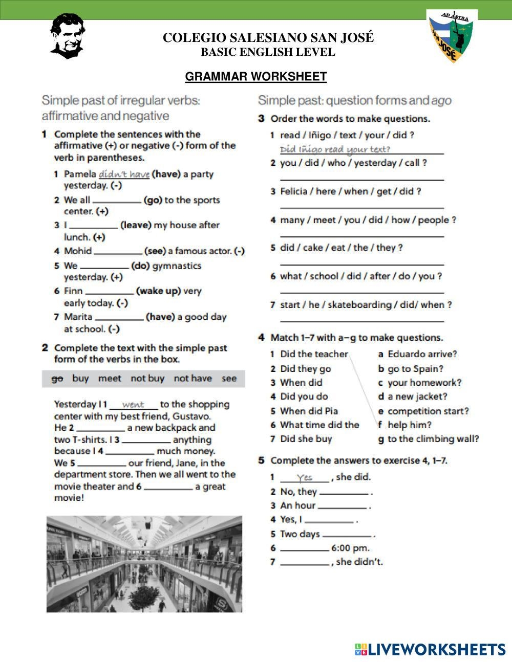 GRAMMAR WORKSHE Free Interactive Worksheets 7215271 GRAMMAR WORKSHE Free Interactive Worksheets 7215271