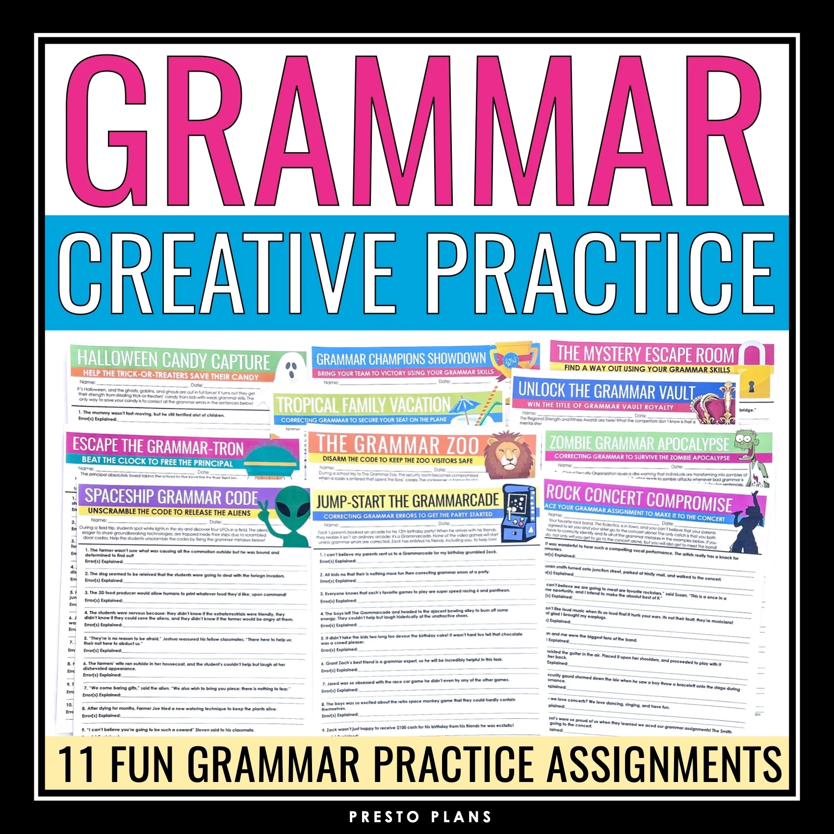 Grammar Worksheets Editing Punctuation Spelling Grammar Punctuati Presto Plans