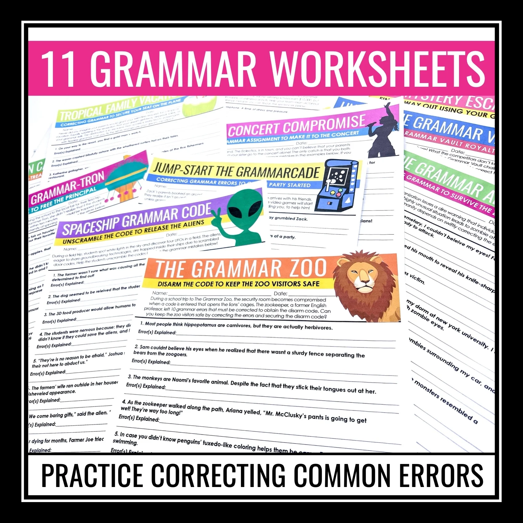 Grammar Worksheets Editing Punctuation Spelling Grammar Grammar Worksheets Editing Punctuation Spelling Grammar