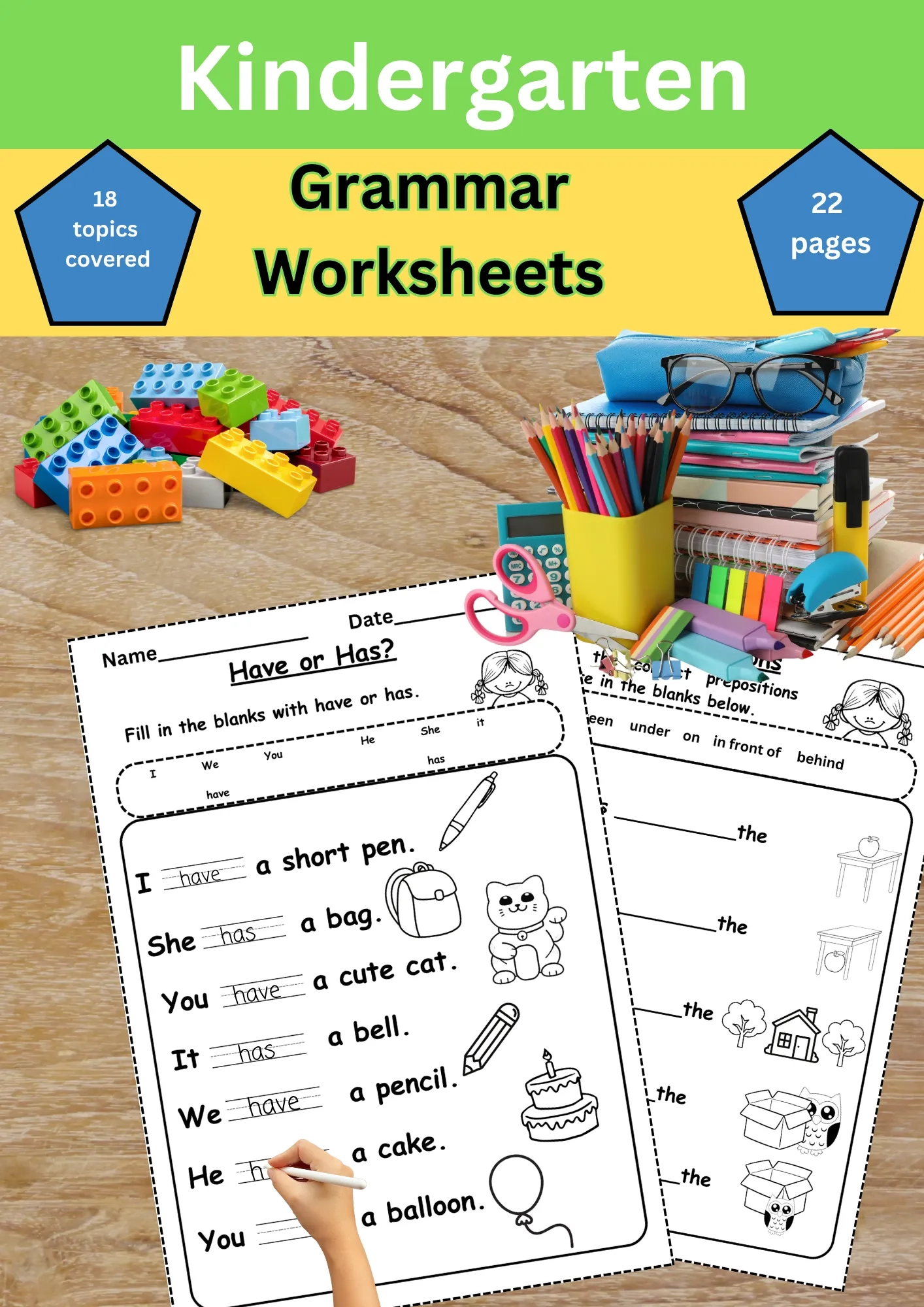 Grammar Worksheets Kindergarten