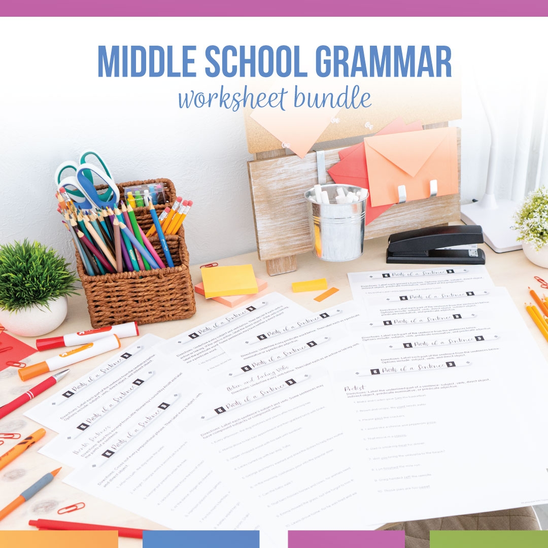Grammar Worksheets For Middle School Bundle 150 Easy To Use Grammar Exercises Language Arts Classroom