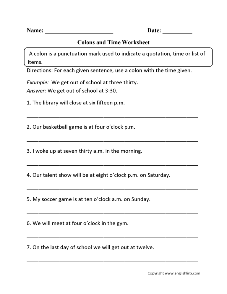 Grammar Worksheets Punctuation Worksheets