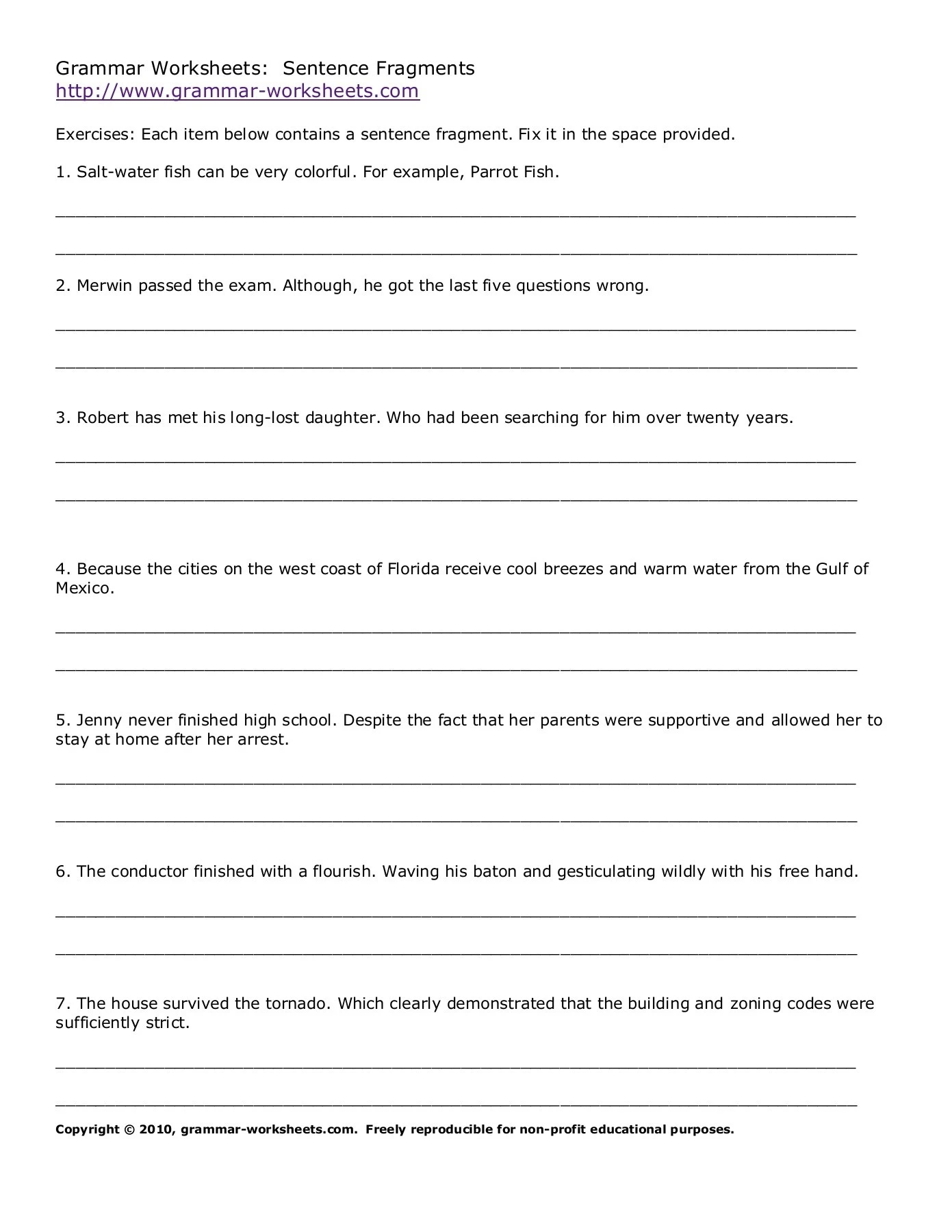 Grammar Worksheets Sentence Fragments Http www Weebly Pages 1 6 Flip PDF Download FlipHTML5