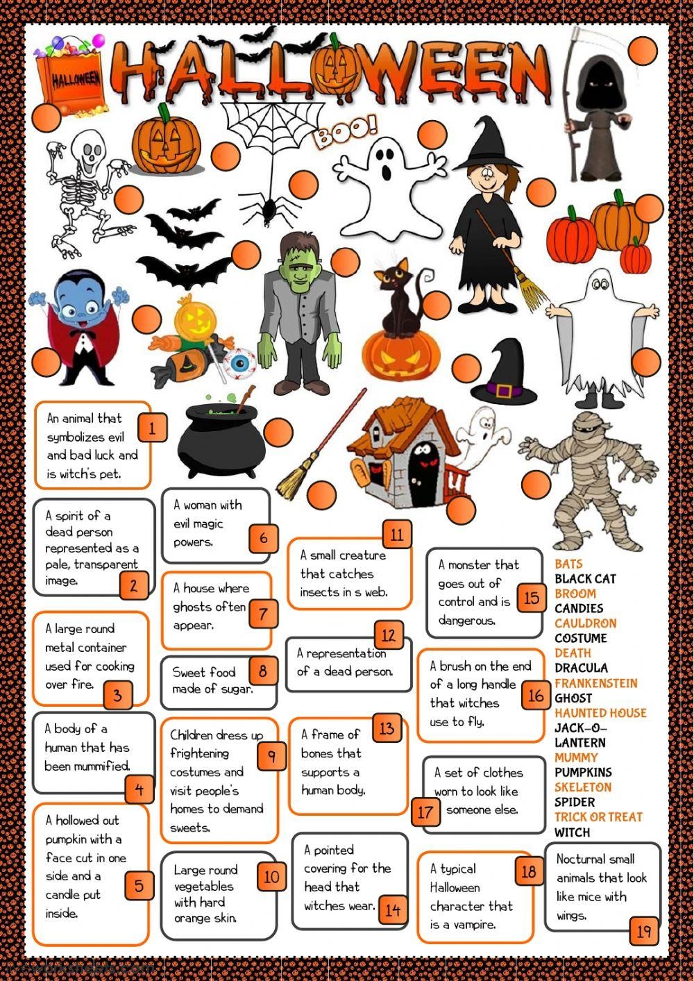 Halloween Def Free Interactive Worksheets 48827