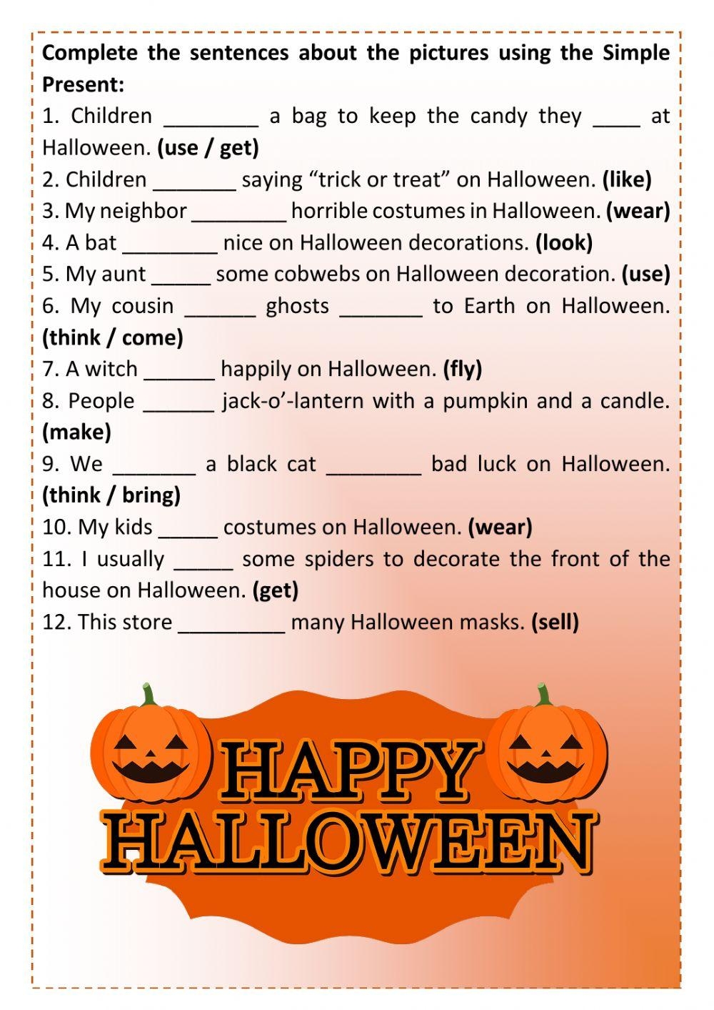 Halloween Prese Free Interactive Worksheets 433168