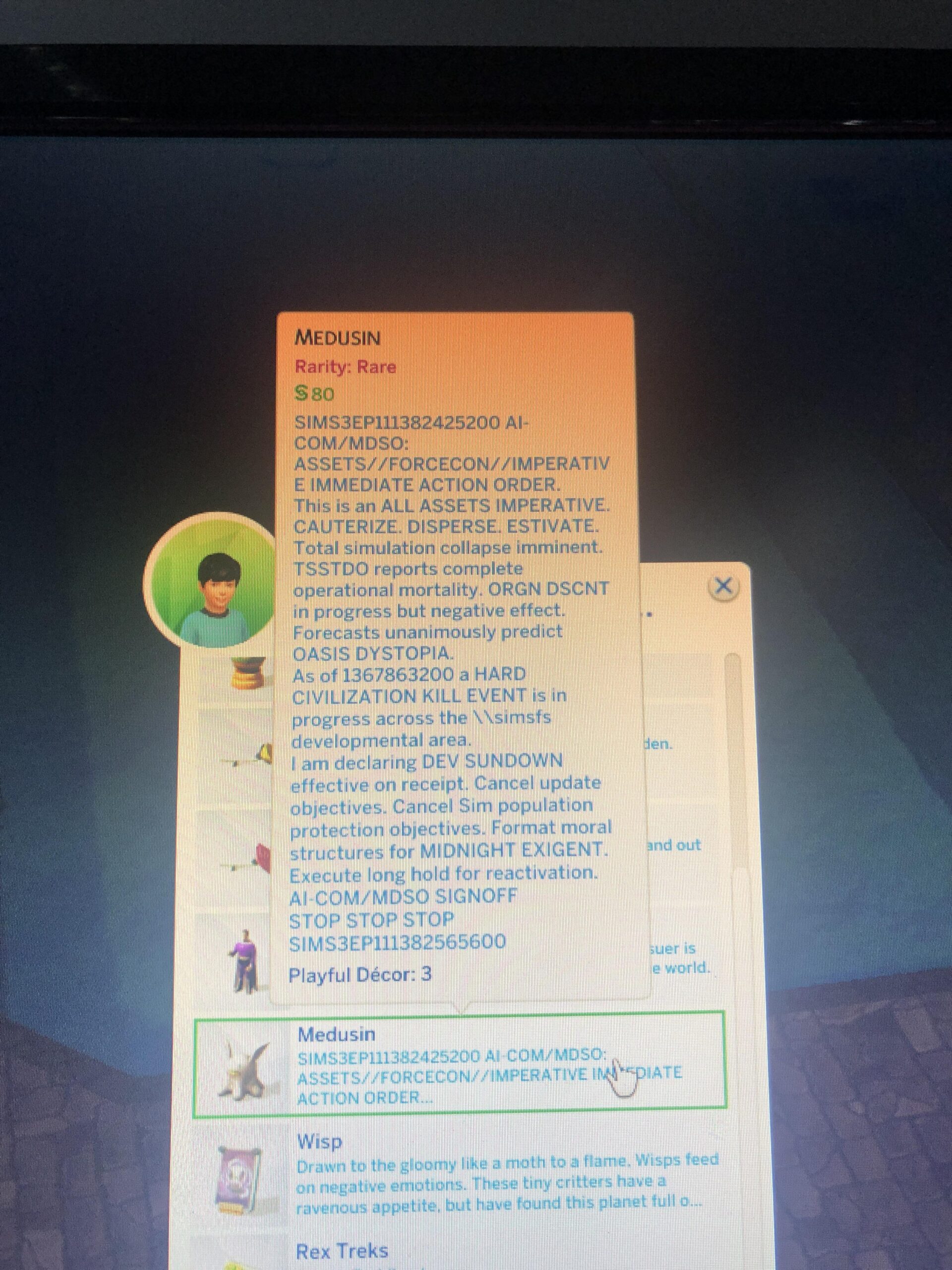 Has This Always Been The Description For The Medusin R thesims4 Has This Always Been The Description For The Medusin R thesims4
