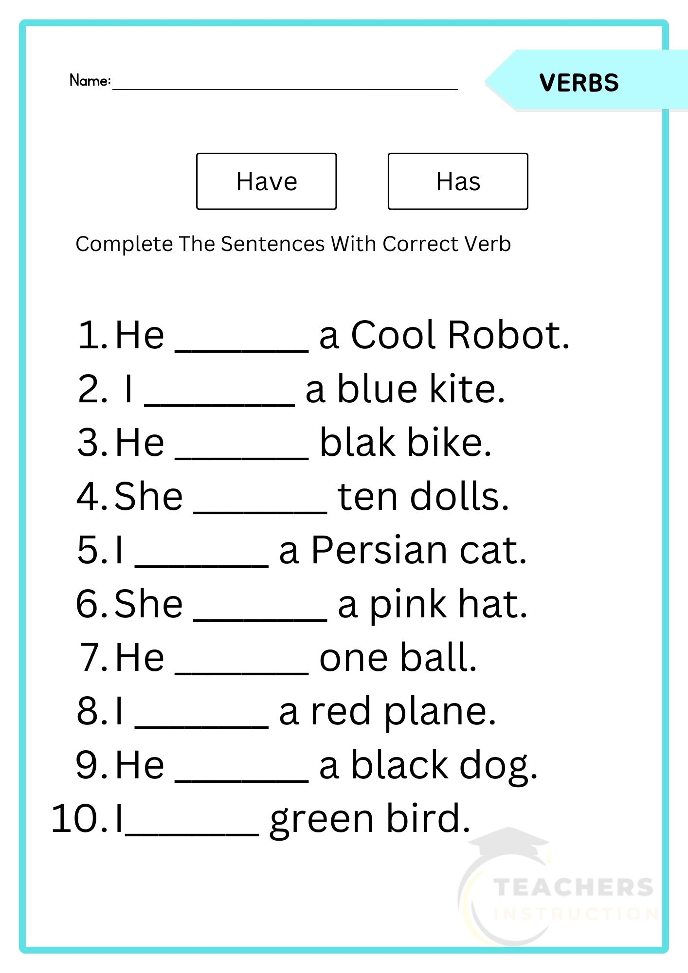 Have Has Worksheet