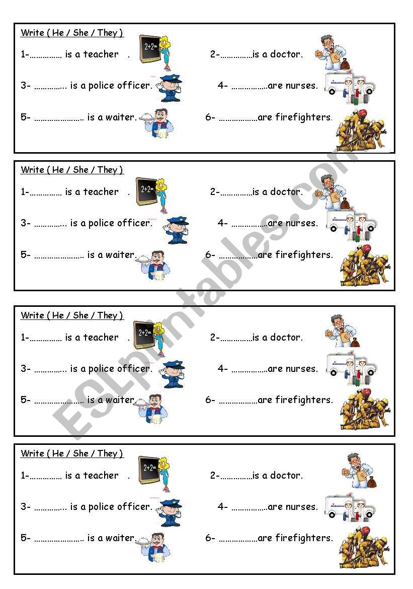 He She they ESL Worksheet By JORJEE