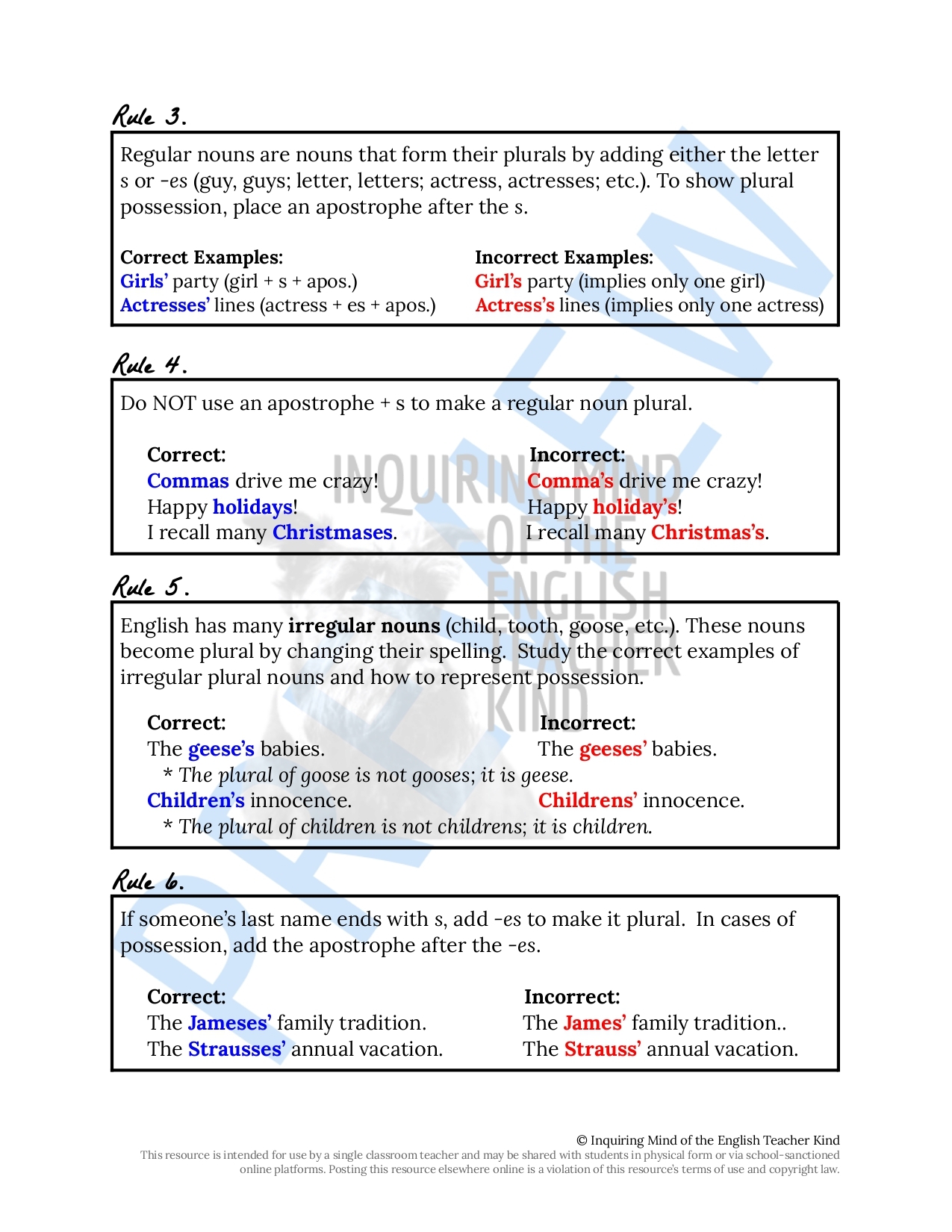 High School Grammar Practice Worksheet On Apostrophe Rules Classful