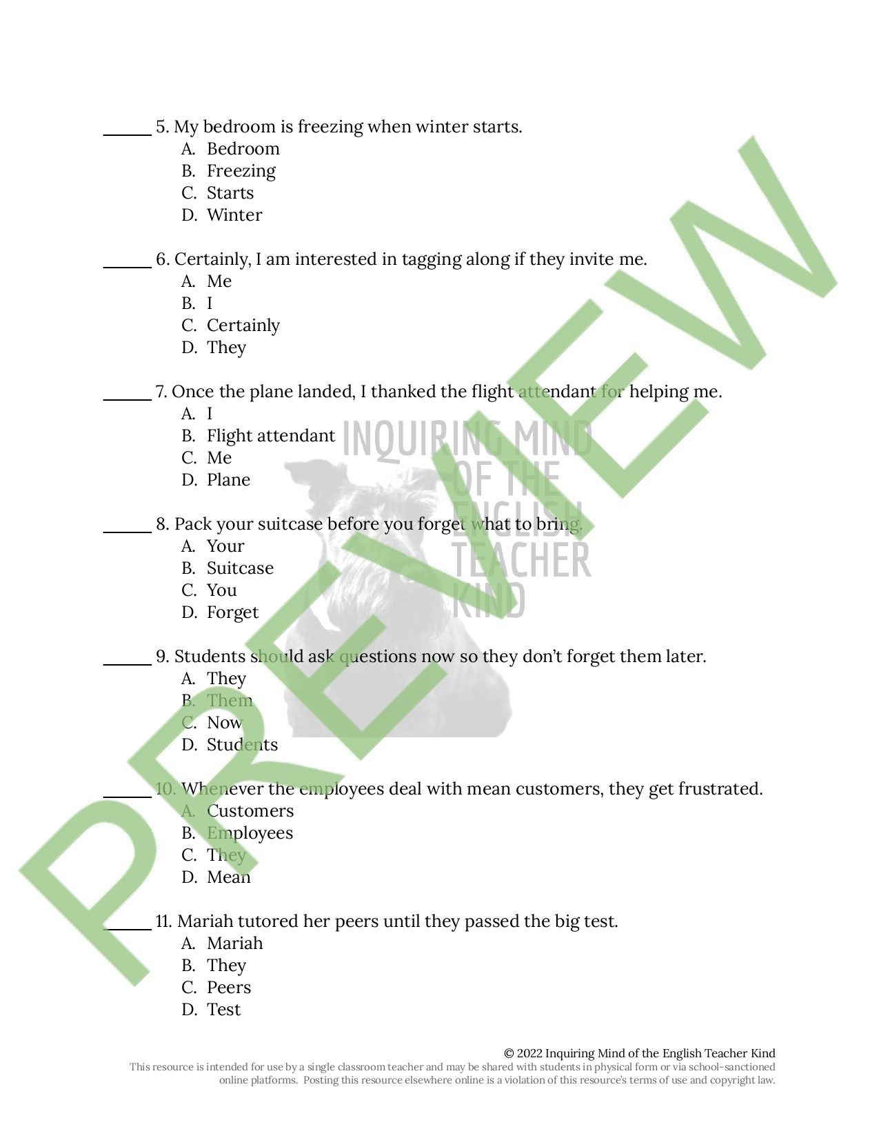 High School Grammar Practice Worksheet On Subordinate Clauses Made By Teachers