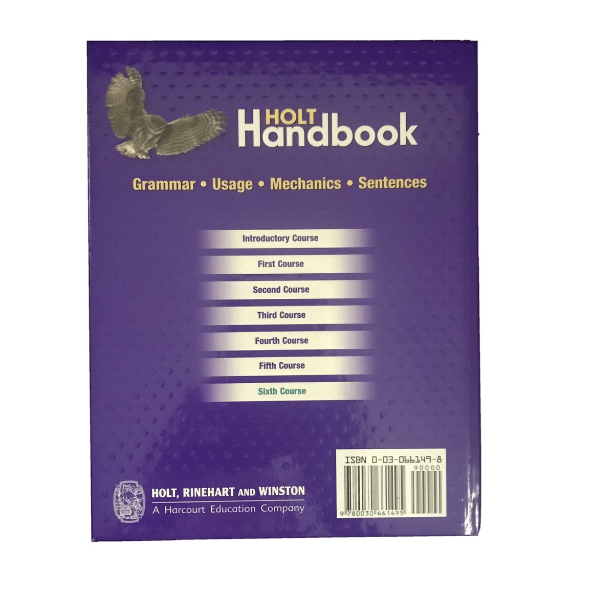 Holt Handbook 6th Course Grammar Usage Mechanics Sentences 9780030661495 9780030661495 EBay