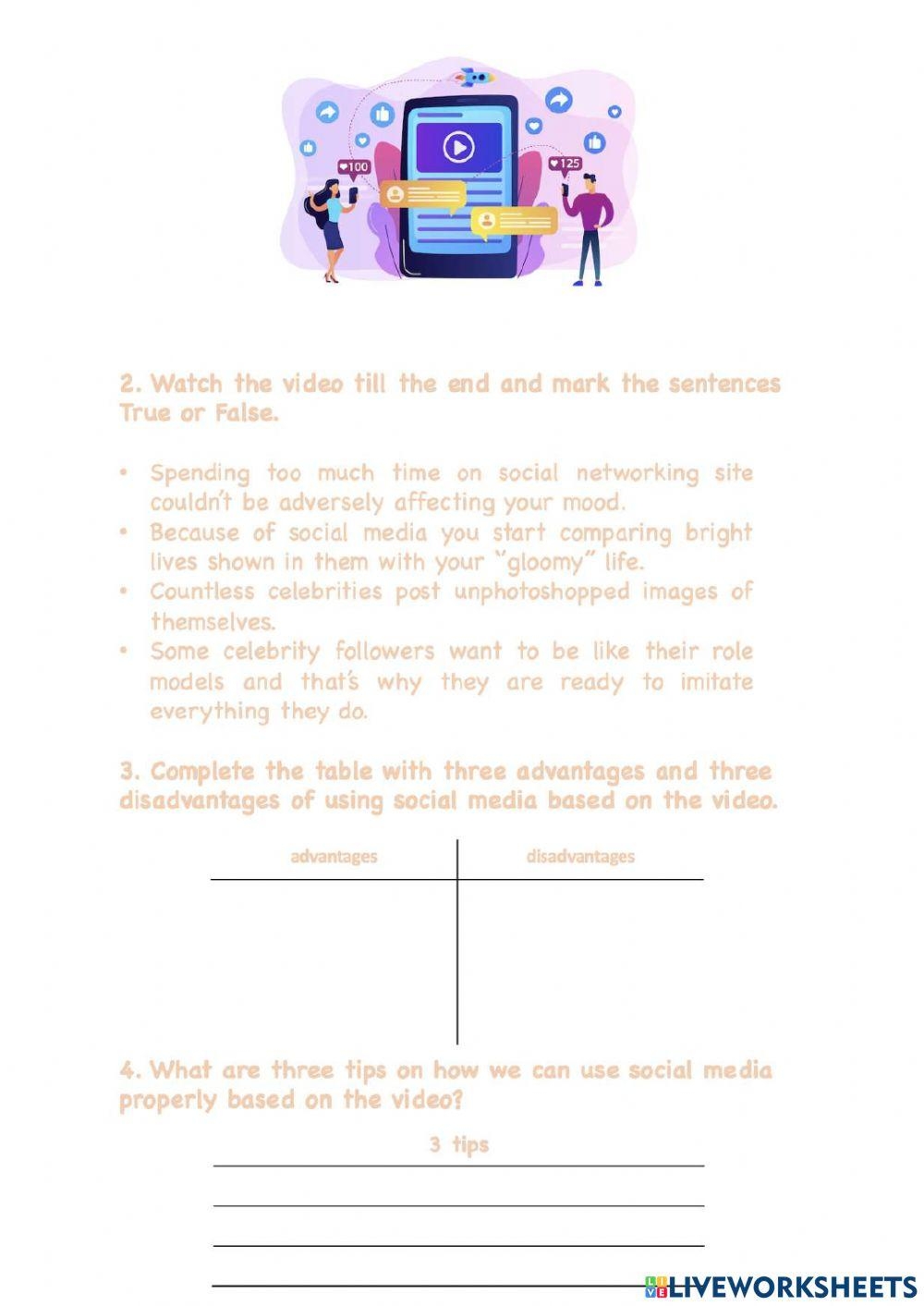 How Social Medi Free Interactive Worksheets 2295074