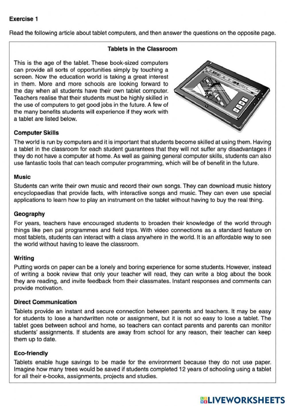 IGCSE English Free Interactive Worksheets 1958900