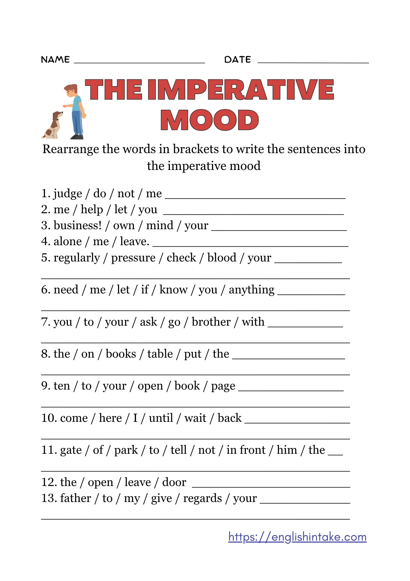 Imperatives Grammar Worksheet Pdf Imperatives Grammar Worksheet Pdf