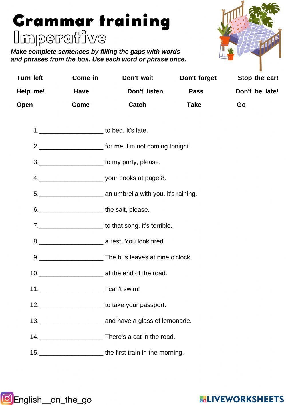Imperative Free Interactive Worksheets 2176365 Imperative Free Interactive Worksheets 2176365