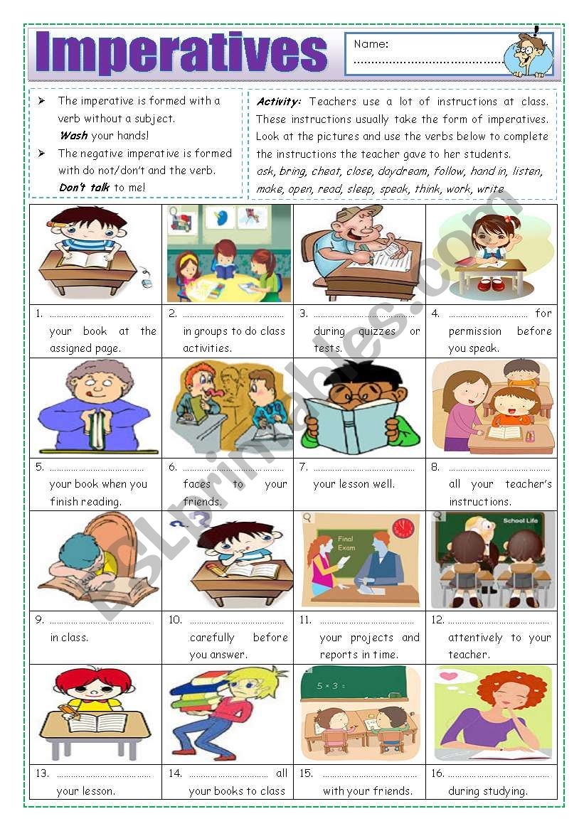 Imperatives class Instructions ESL Worksheet By Missola Imperatives class Instructions ESL Worksheet By Missola