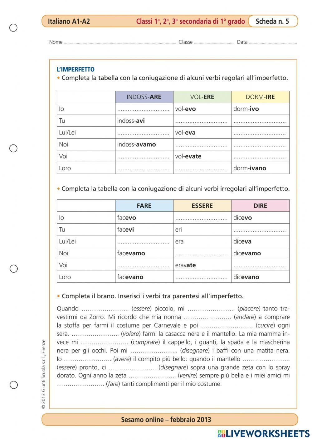 Imperfetto Free Interactive Worksheets 1781211 Imperfetto Free Interactive Worksheets 1781211