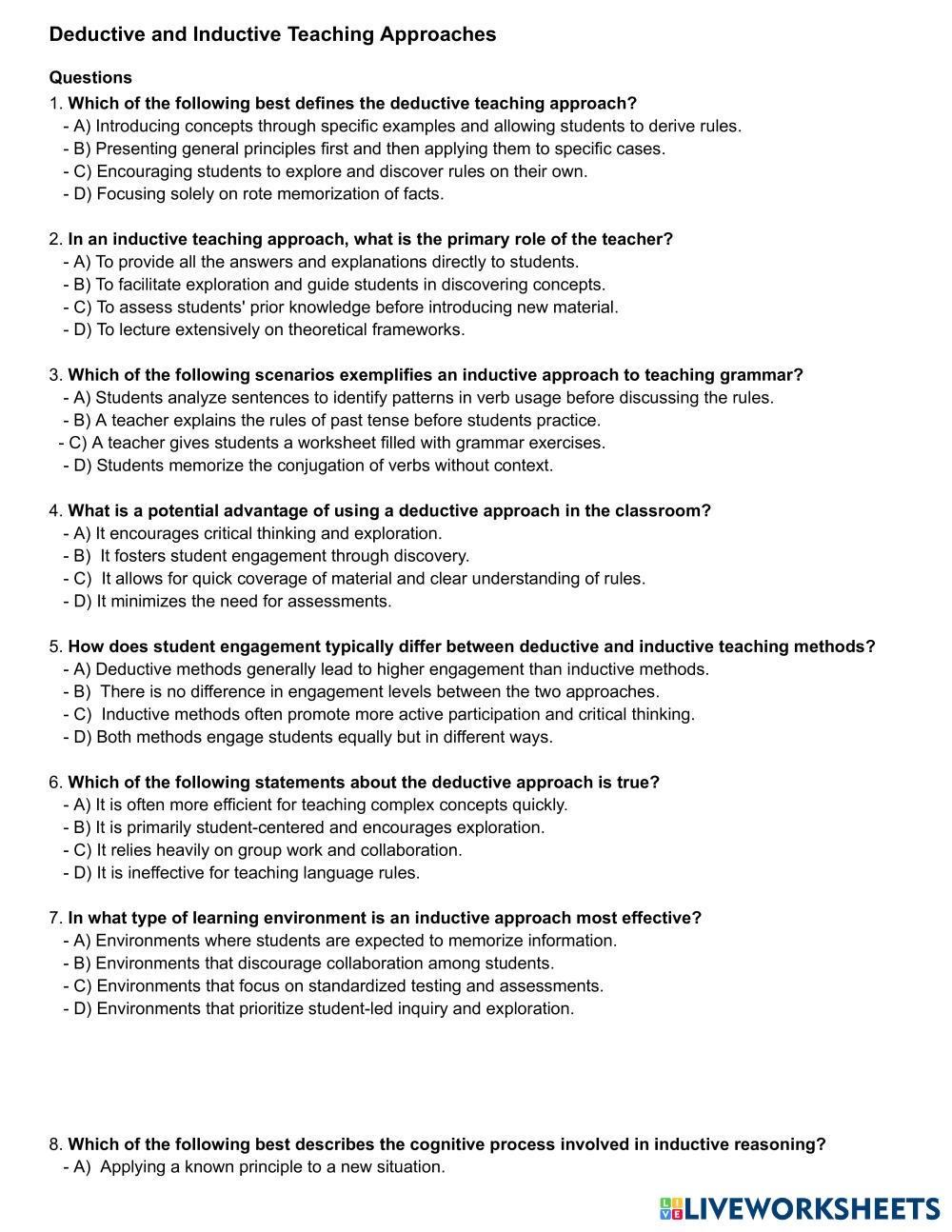 Inductive Grammar Worksheets Inductive Grammar Worksheets