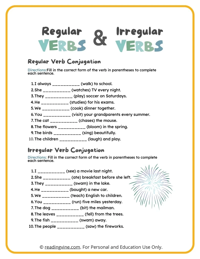 Grammar Worksheet Past Simple Irregular