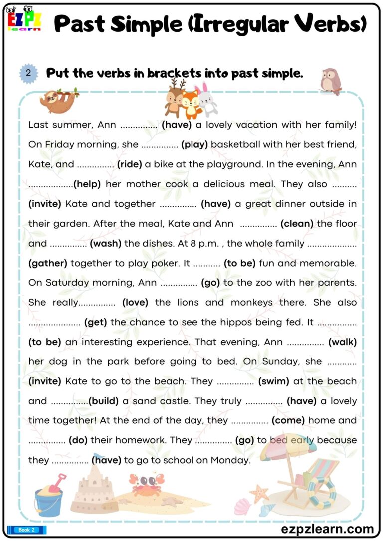 Irregular Verbs Simple Past Ezpzlearn