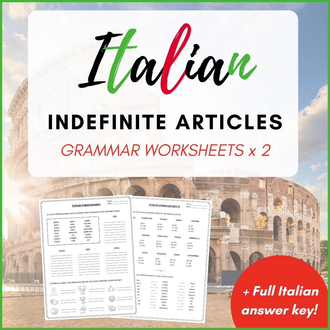 Italian Grammar Worksheets Pdf