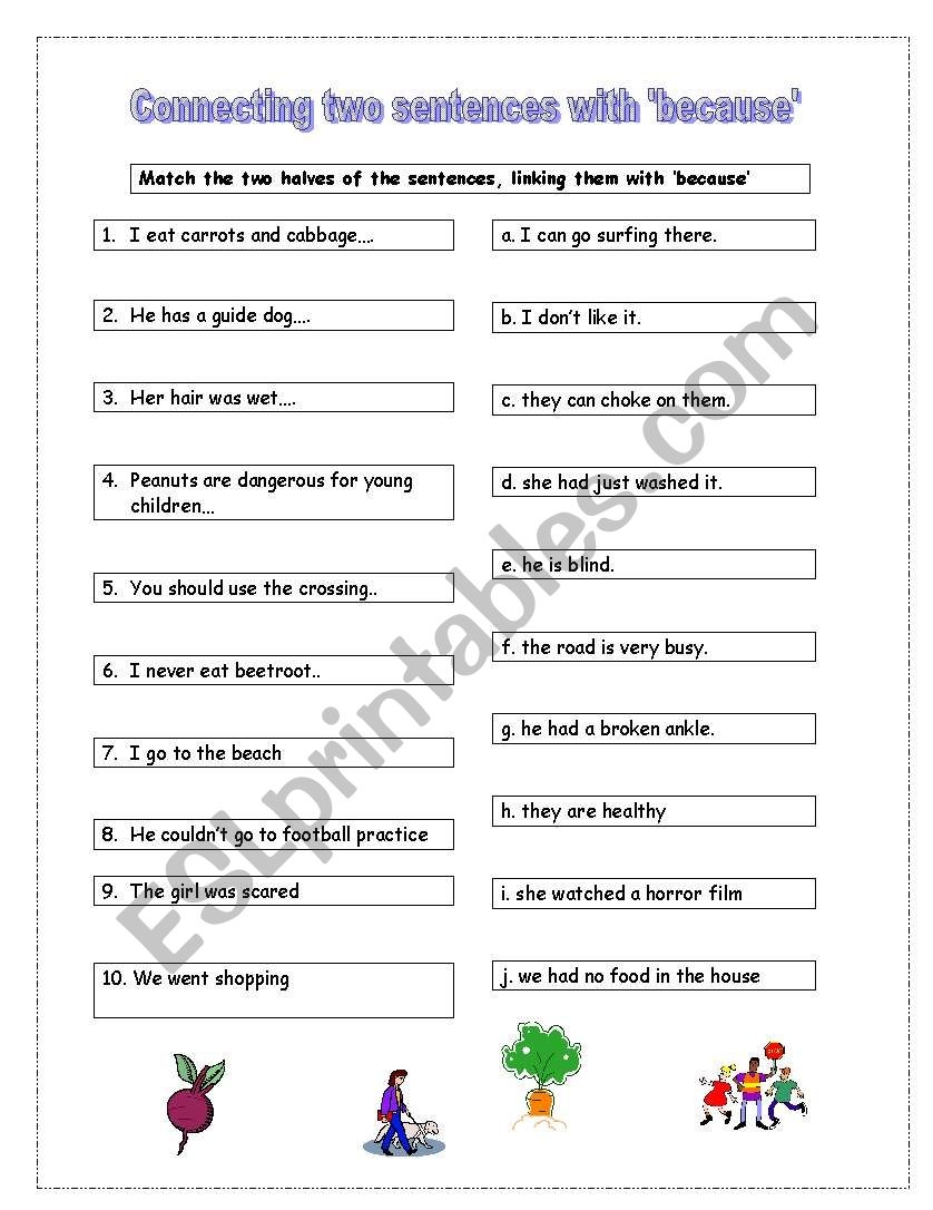 Because Grammar Worksheets Because Grammar Worksheets