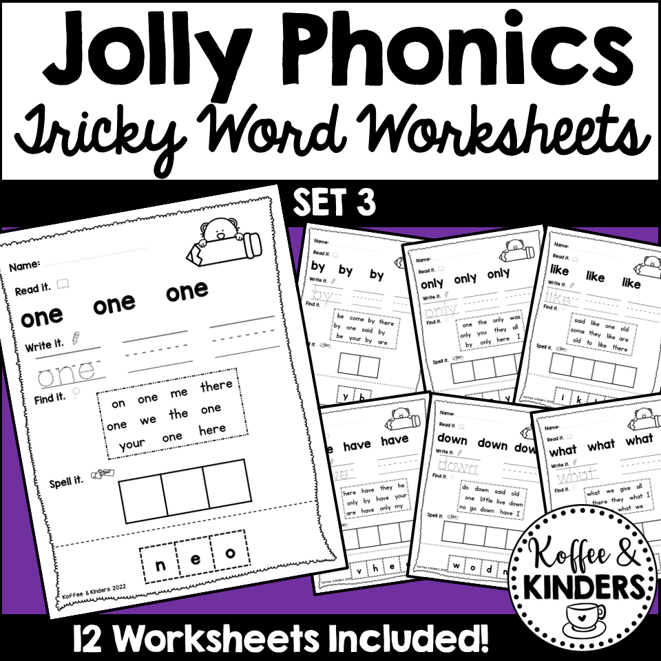 Jolly Phonics Tricky Words Worksheets Set 6 Classful