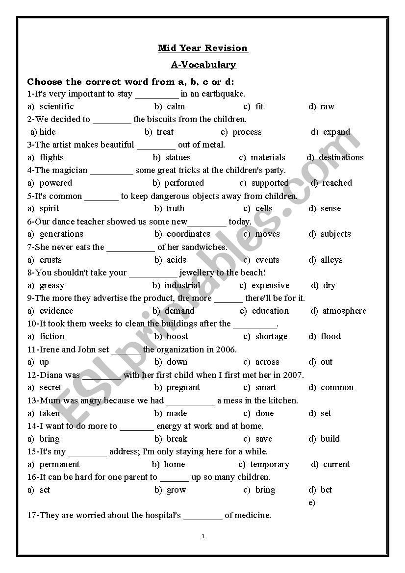 Journeys B1 Mid Year Final Revision Voc Grammar ESL Worksheet By Mr ZakiSaid Journeys B1 Mid Year Final Revision Voc Grammar ESL Worksheet By Mr ZakiSaid