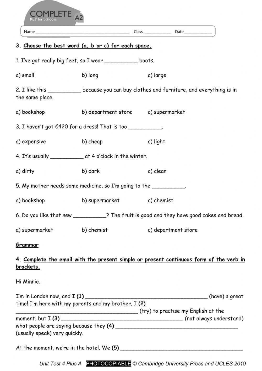 Ket Progress Te Free Interactive Worksheets 326448