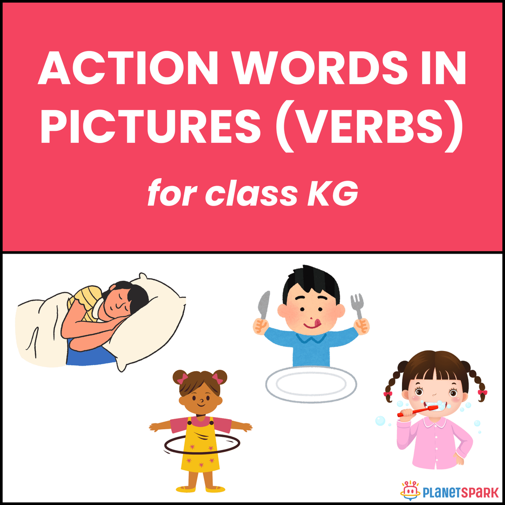 KG Grammar Worksheet On Action Words Verbs PlanetSpark