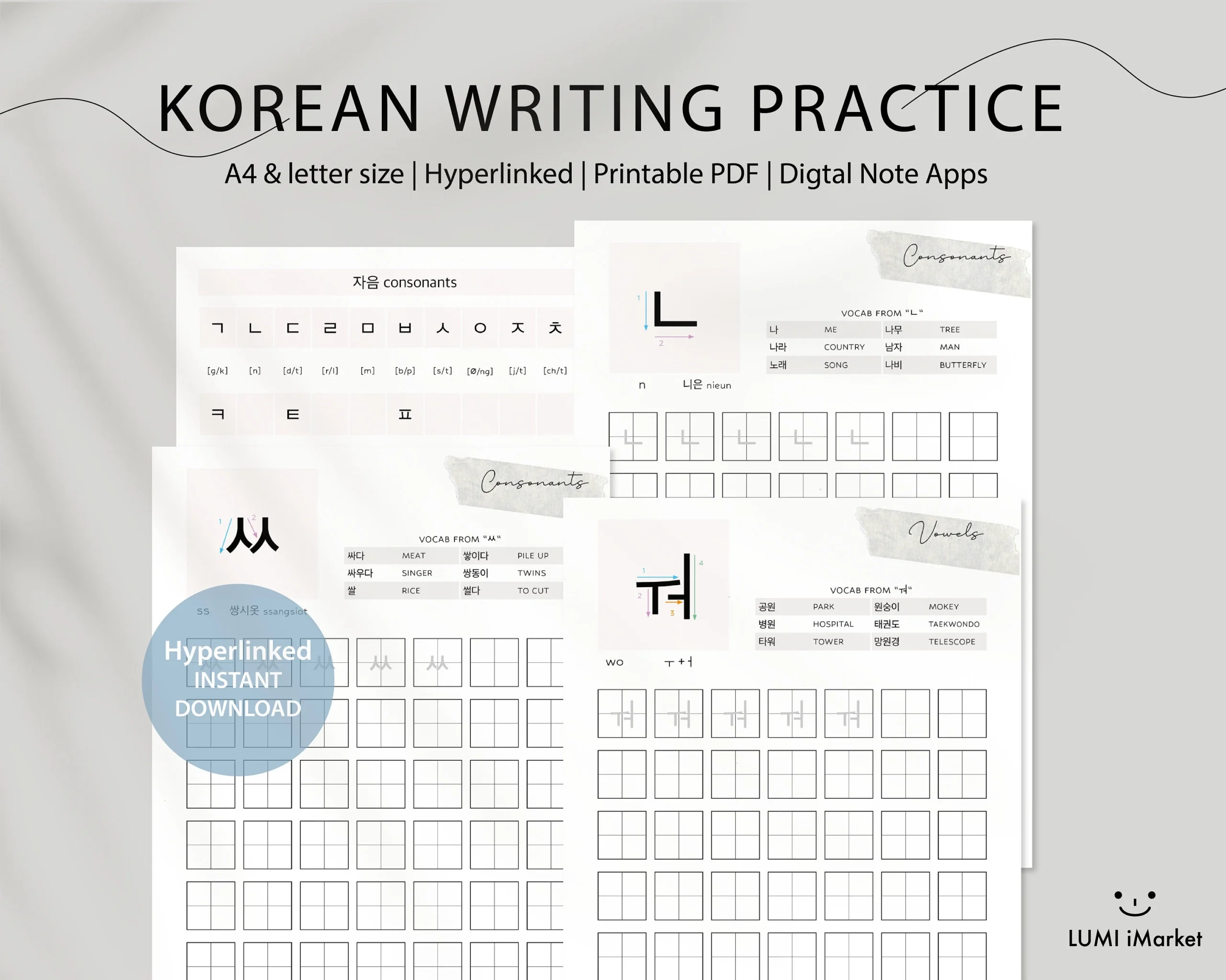 Korean Worksheets For Beginners Etsy Korean Worksheets For Beginners Etsy