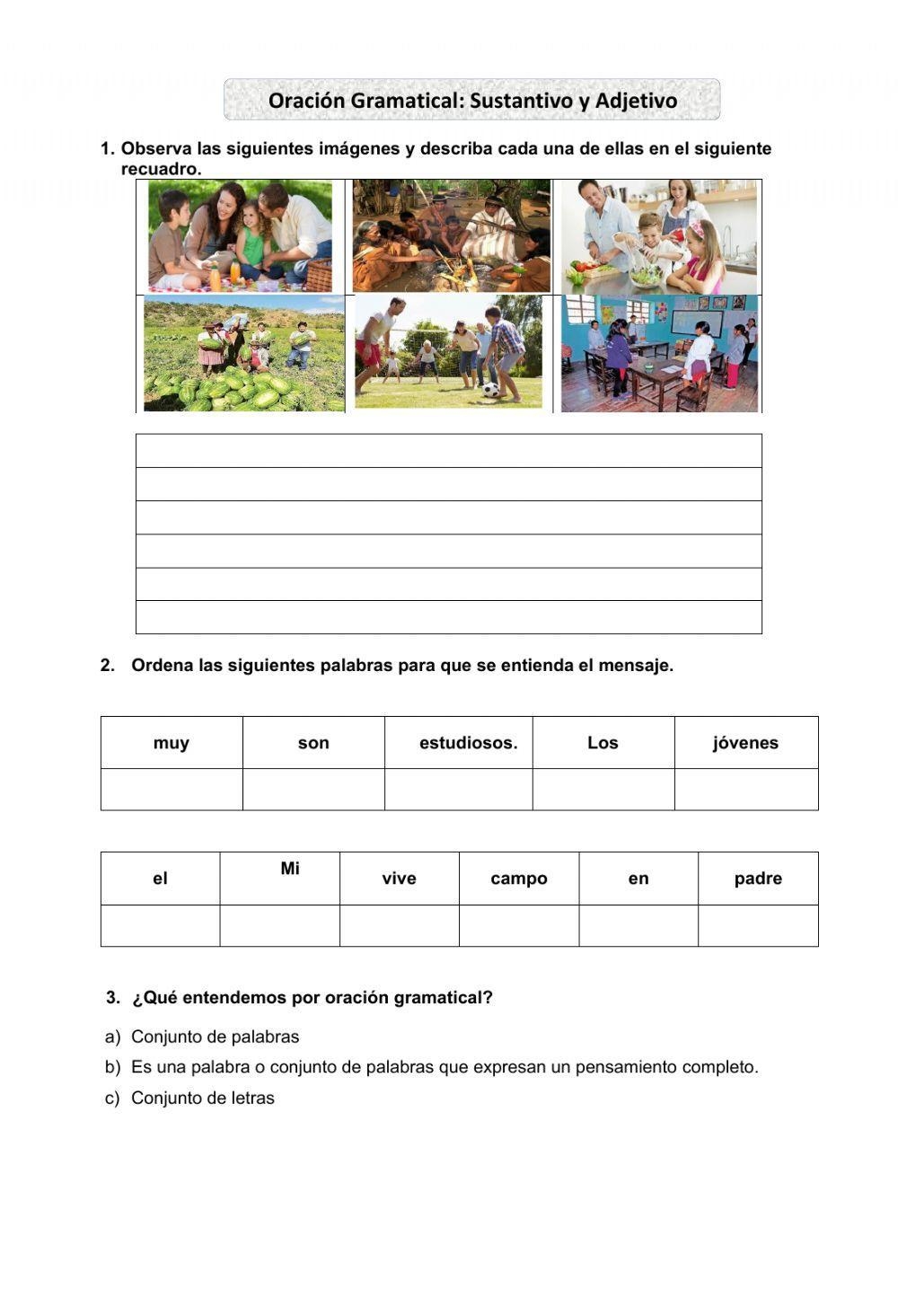 LA ORACI N GRAM Free Interactive Worksheets 477794