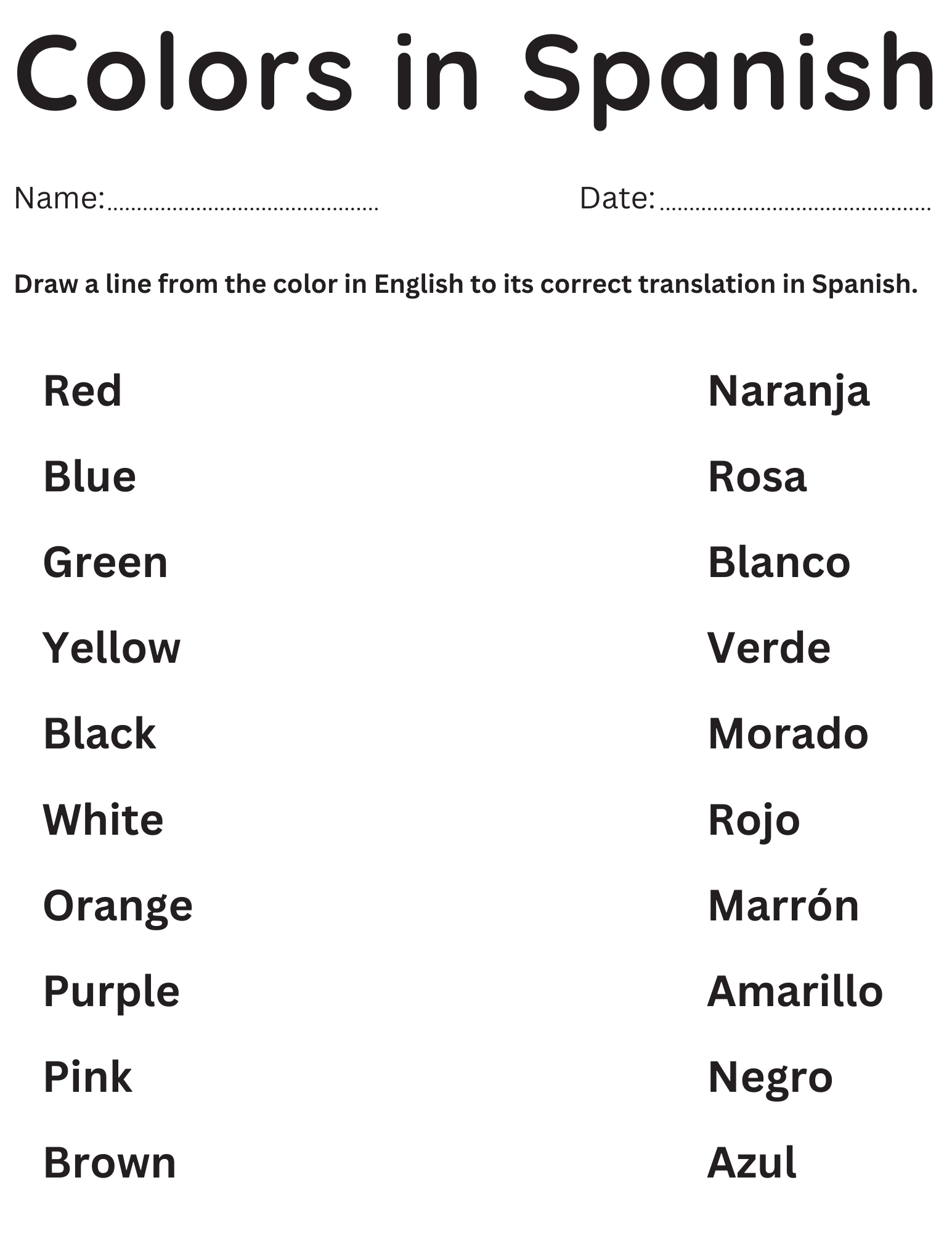 Learn Colors In Spanish Worksheet Los Colores En Espa ol Y En Learn Colors In Spanish Worksheet Los Colores En Espa ol Y En